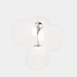 Tom Dixon LED-lysekrone Melt Chandelier opal/kromfarvet