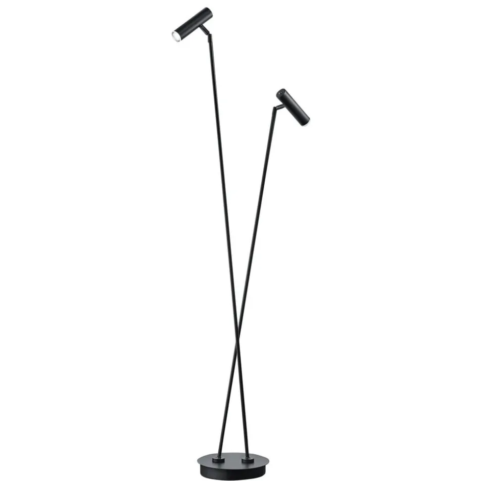 Tom LED-gulvlampe, 2 lyskilder, sort