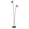 Tom Pro LED-gulvlampe, sort, 2 lyskilder, CCT, dæmper