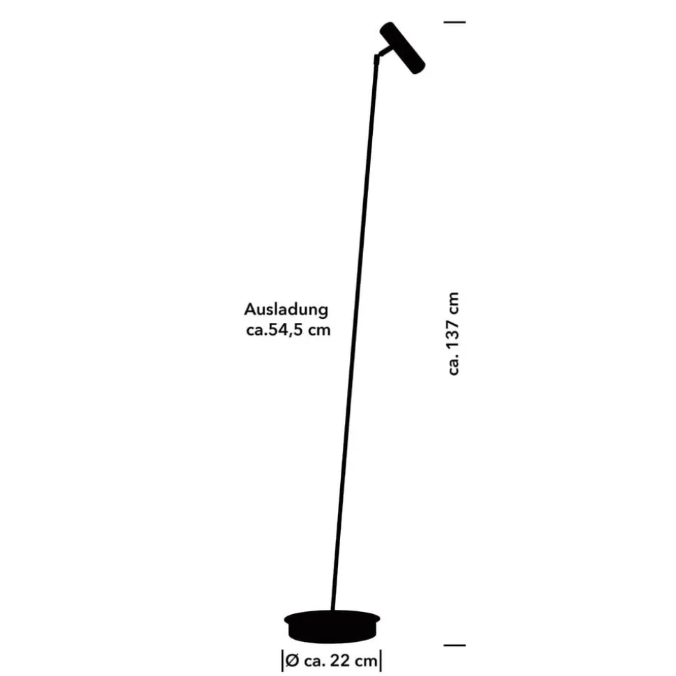 Tom Pro LED-gulvlampe, sort, 1 lyskilde, CCT, dæmper