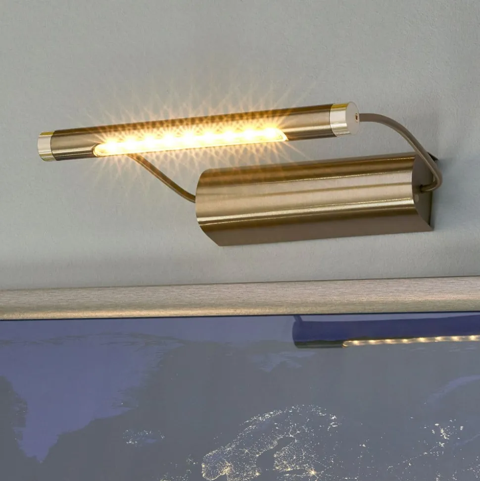 Tommy LED-billedlampe, messingfarvet, batteridrevet