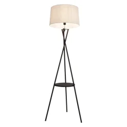 Tora gulvlampe, sort/hvid, tekstil, højde 158 cm stativ