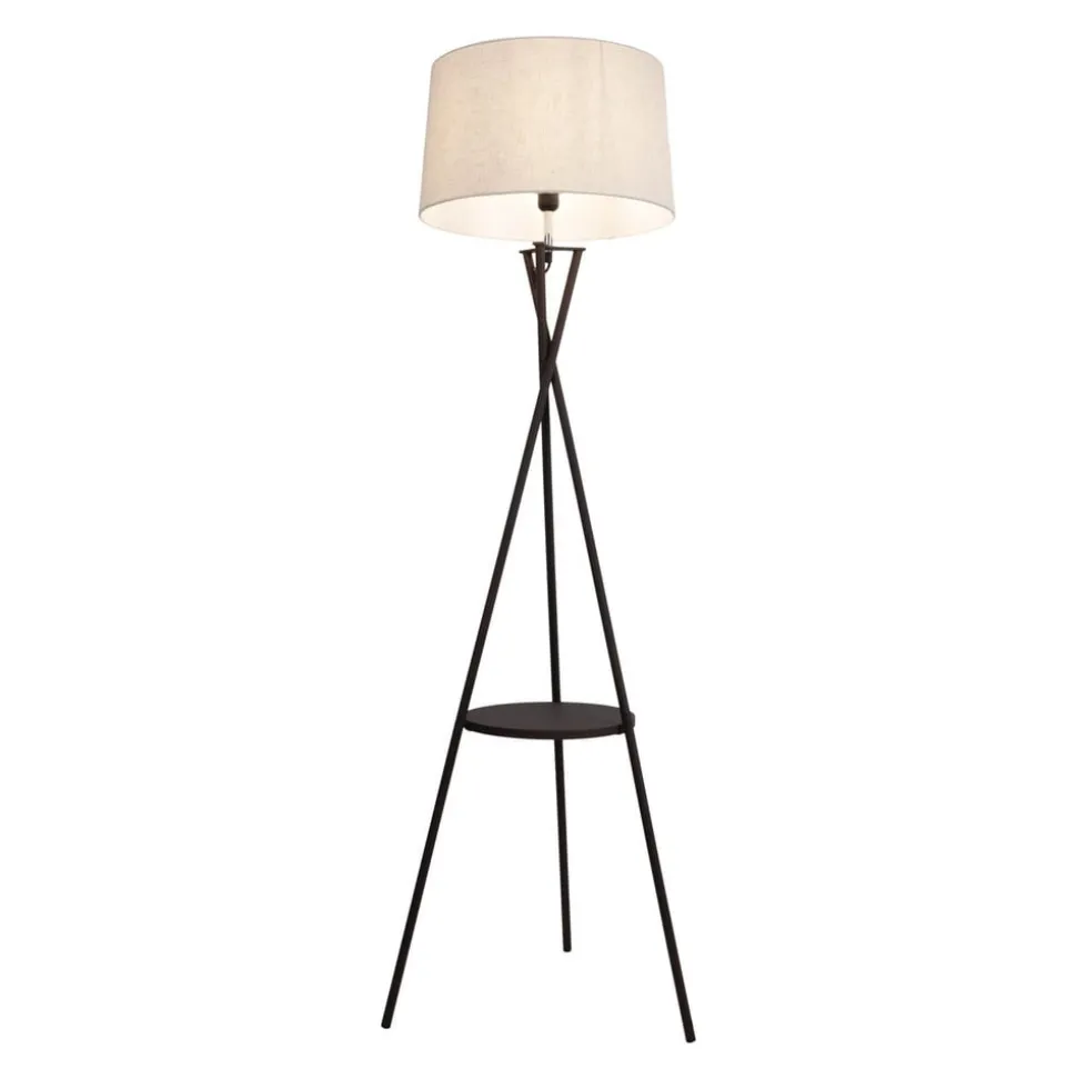 Tora gulvlampe, sort/hvid, tekstil, højde 158 cm stativ