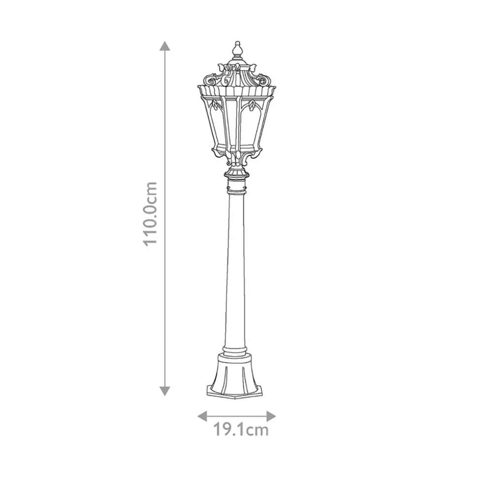 Tournai vejlampe, højde 110 cm, aluminium, glas