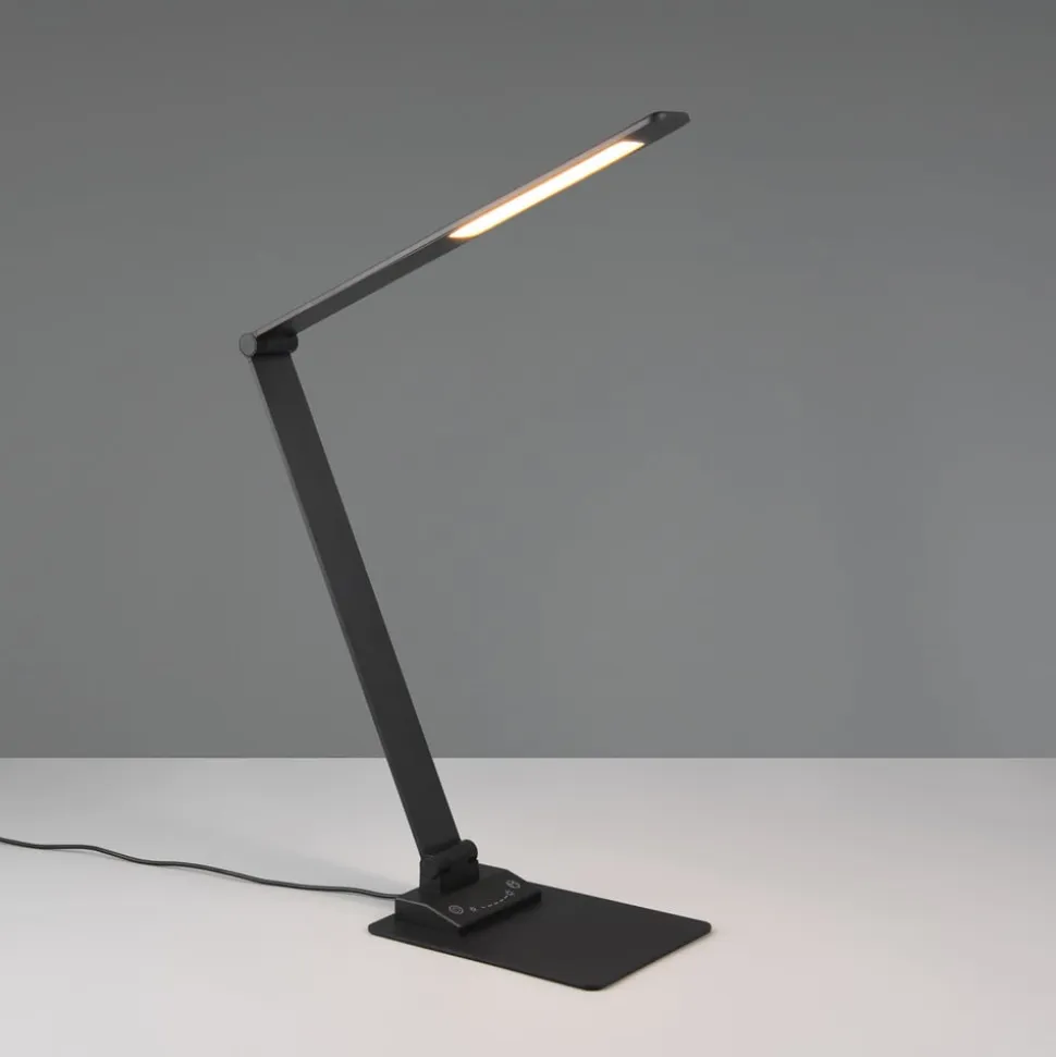 Travis LED-bordlampe, sort, CCT, dæmpbar, touch, USB