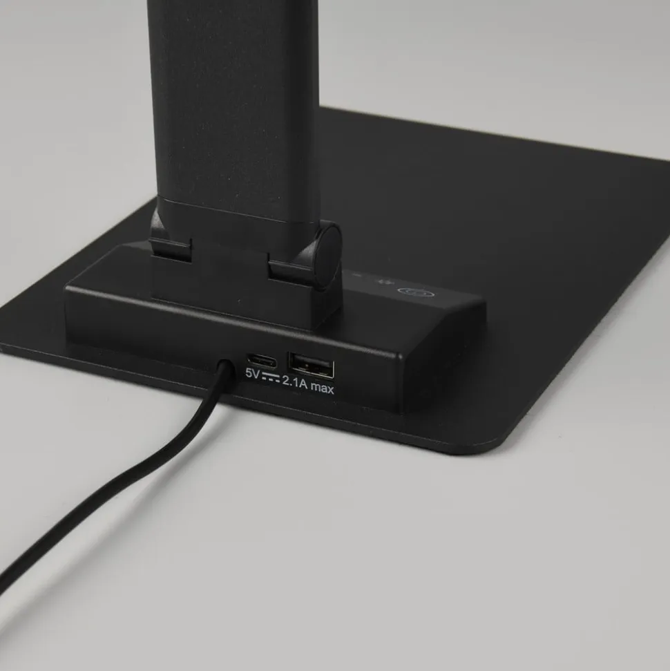 Travis LED-bordlampe, sort, CCT, dæmpbar, touch, USB