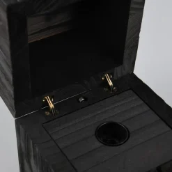 Treasure bordlampe, sort, træ, hængslet
