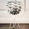 Trebenet bordlampe Silvia mini med skærm i stål