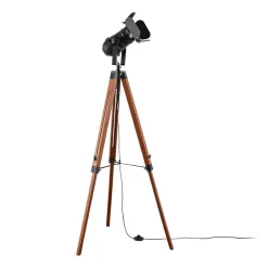 Trægulvlampe Hilma med trebenet stel