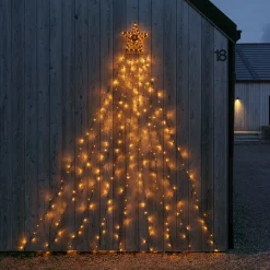 Triangel LED-lysgardin med stjerne