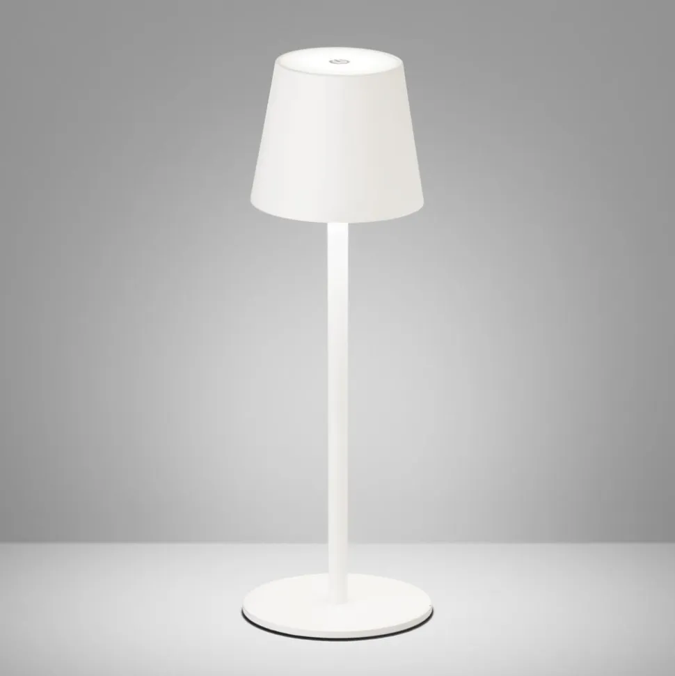 Tropea LED-bordlampe med batteri, sandet hvid