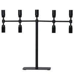 Twice lysestage, sort, 9 lyskilder, 42 cm