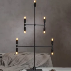Twice lysestage, sort, 9 lyskilder, 91 cm