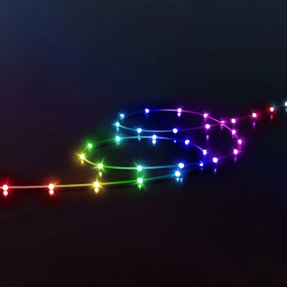Twinkly Dots LED-lyskæde RGB, gennemsigtig, IP44, 10 m
