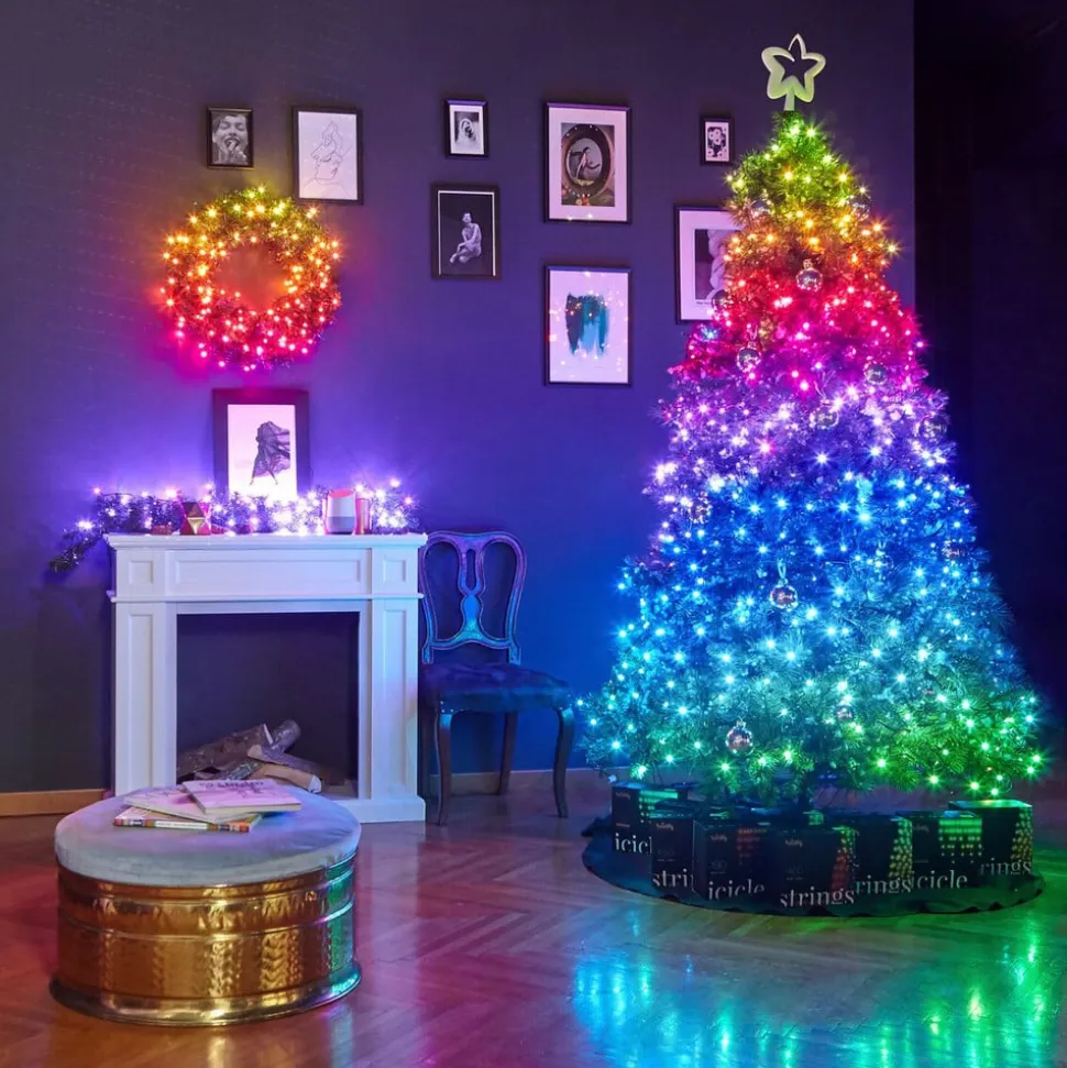 Twinkly RGB lyskæder, sort, 250 lys 20m