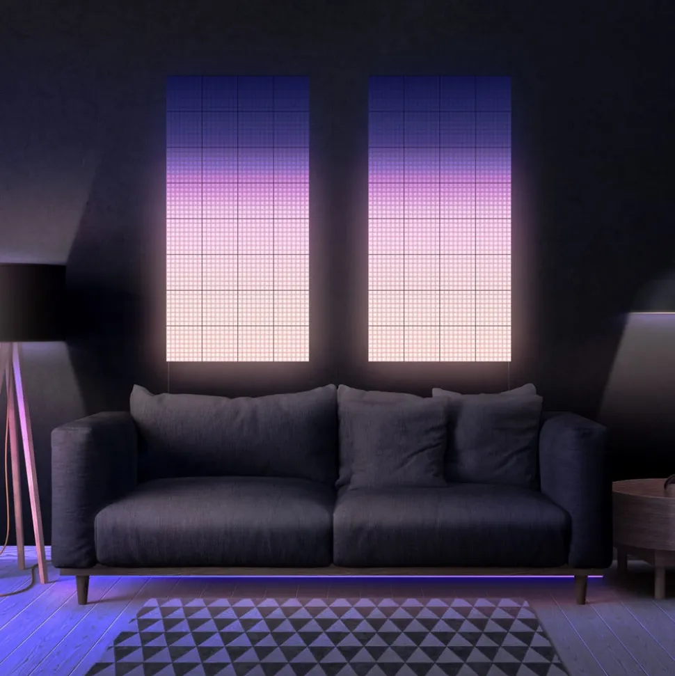 Twinkly RGB-firkanter sort, IP20, 1+5 startsæt