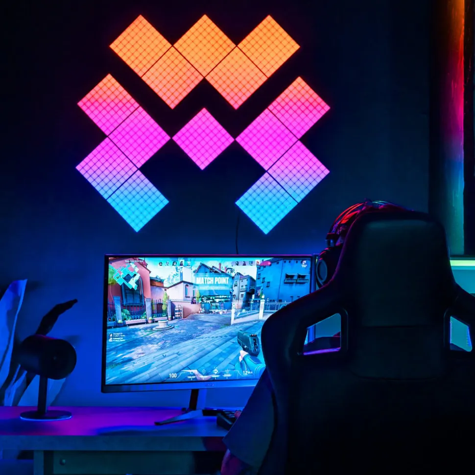 Twinkly RGB-firkanter sort, IP20, 1+5 startsæt