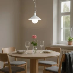 Udendørs hængelampe Enduro, hvid, stål, glas, IP44, E27