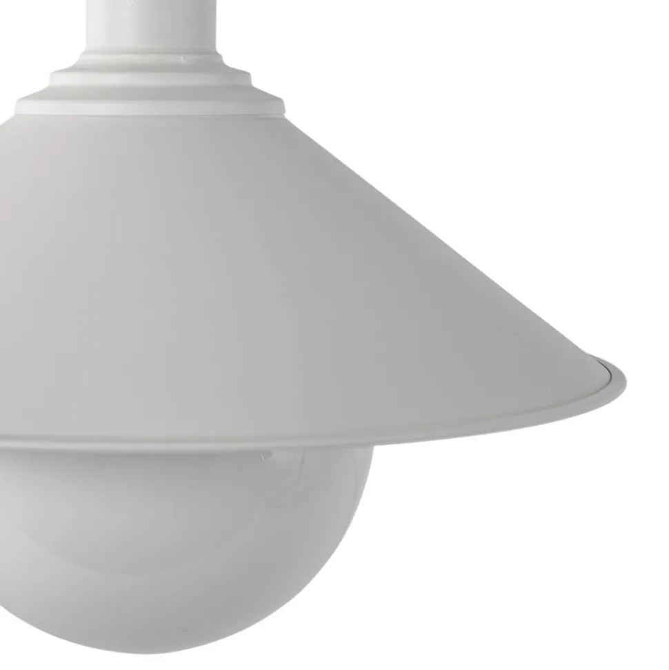 Udendørs hængelampe Enduro, hvid, stål, glas, IP44, E27