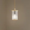Udendørs hængelampe Nora, guld/transparent, IP44, glas