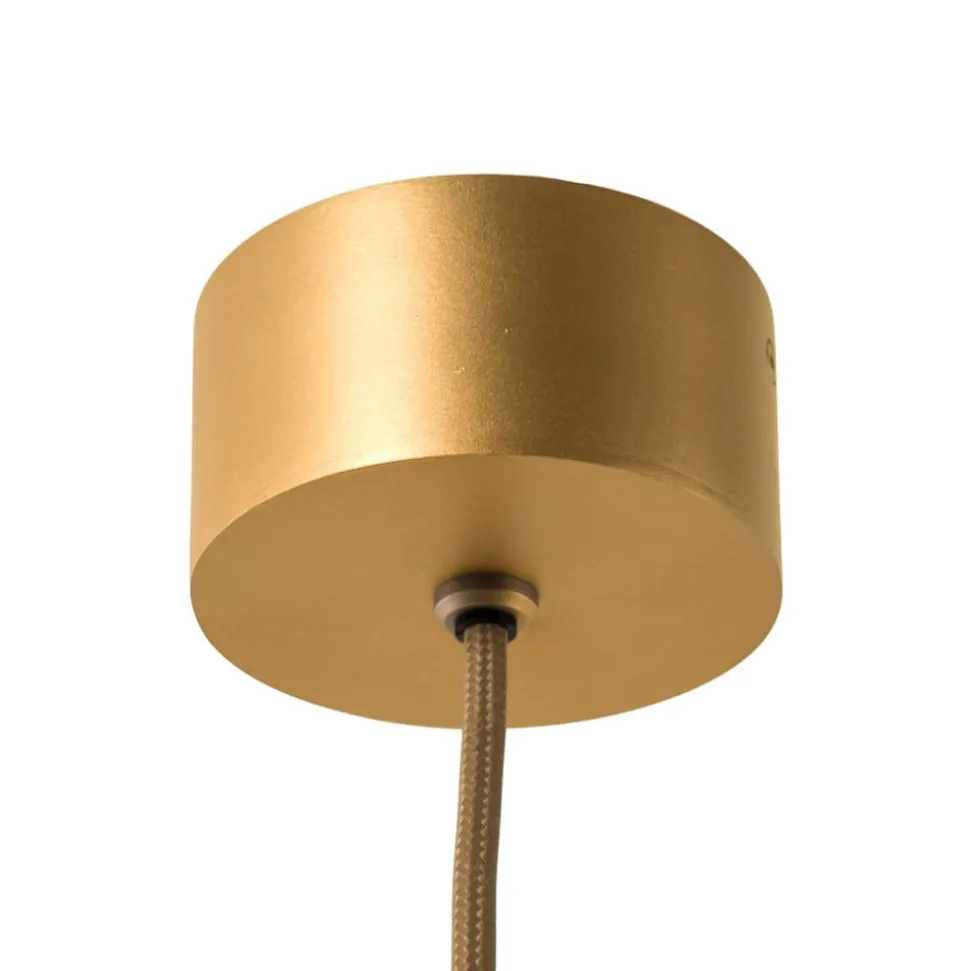 Udendørs hængelampe Nora, guld/transparent, IP44, glas