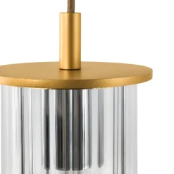 Udendørs hængelampe Nora, guld/transparent, IP44, glas