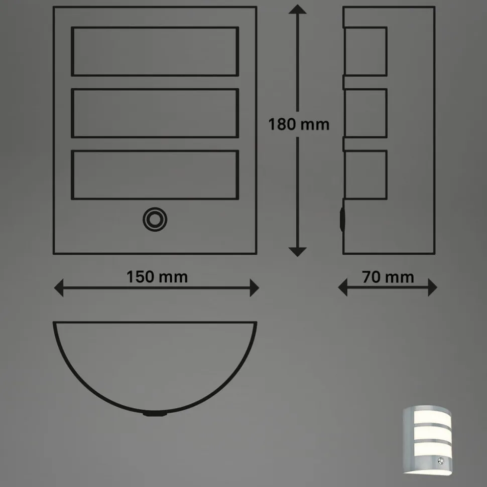 Udendørs LED-væglampe 3793014, kromfarvet, dæmpbar, IP44