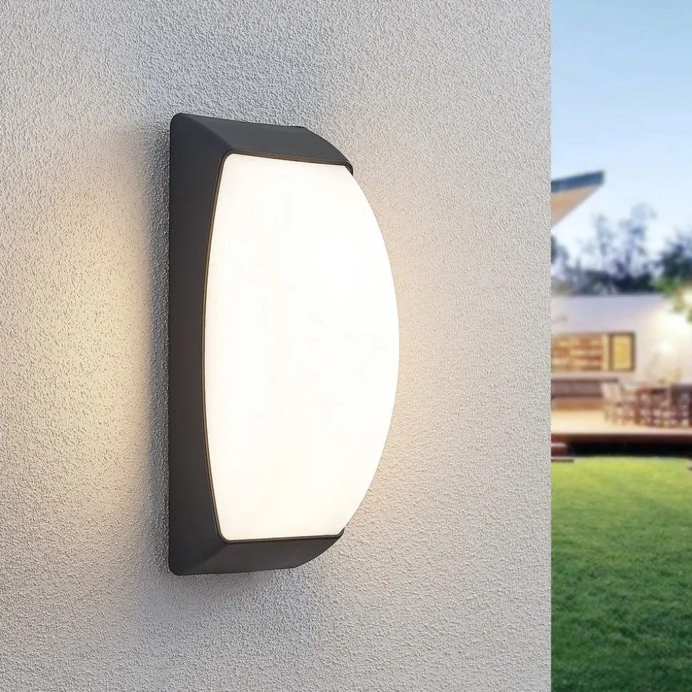 Udendørs LED-væglampe Alexey, IP65, mørkegrå