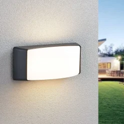 Udendørs LED-væglampe Alexey, IP65, mørkegrå
