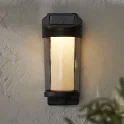 Udendørs LED-væglampe Alippa, sort Højde 21 cm metal