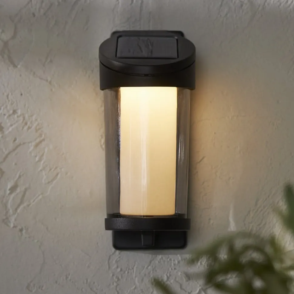 Udendørs LED-væglampe Alippa, sort Højde 21 cm metal