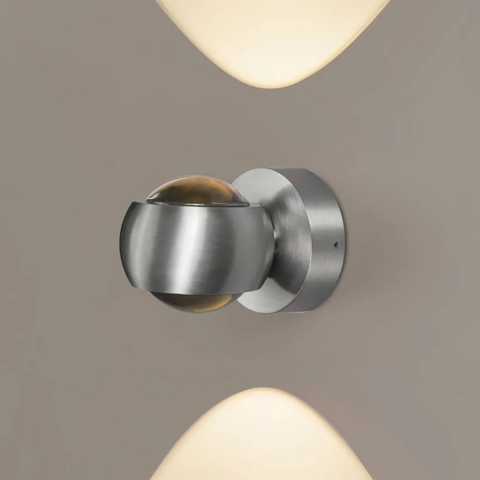 Udendørs LED-væglampe, aluminiumsfarvet, up&down, CCT, dæmpbar