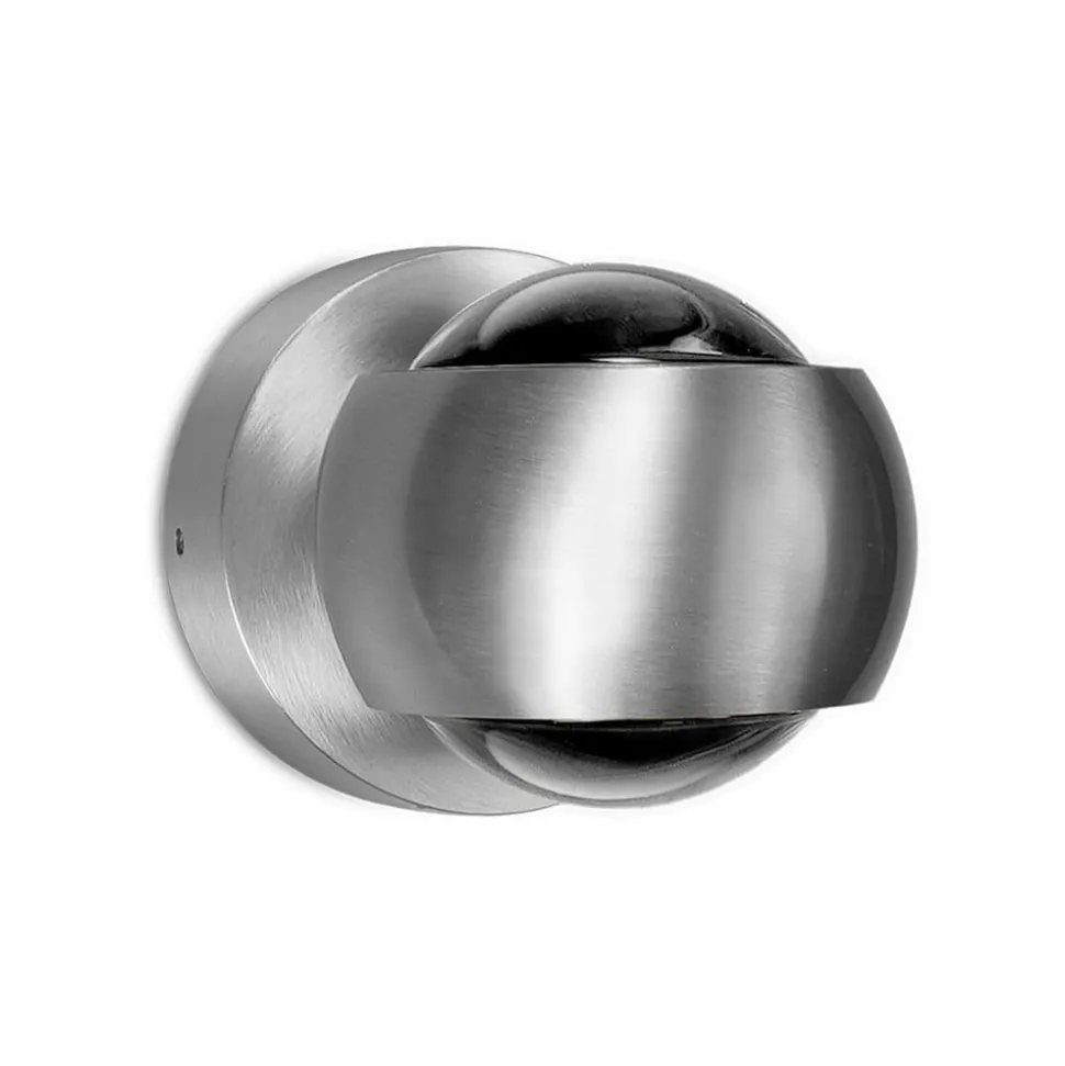 Udendørs LED-væglampe, aluminiumsfarvet, up&down, CCT, dæmpbar