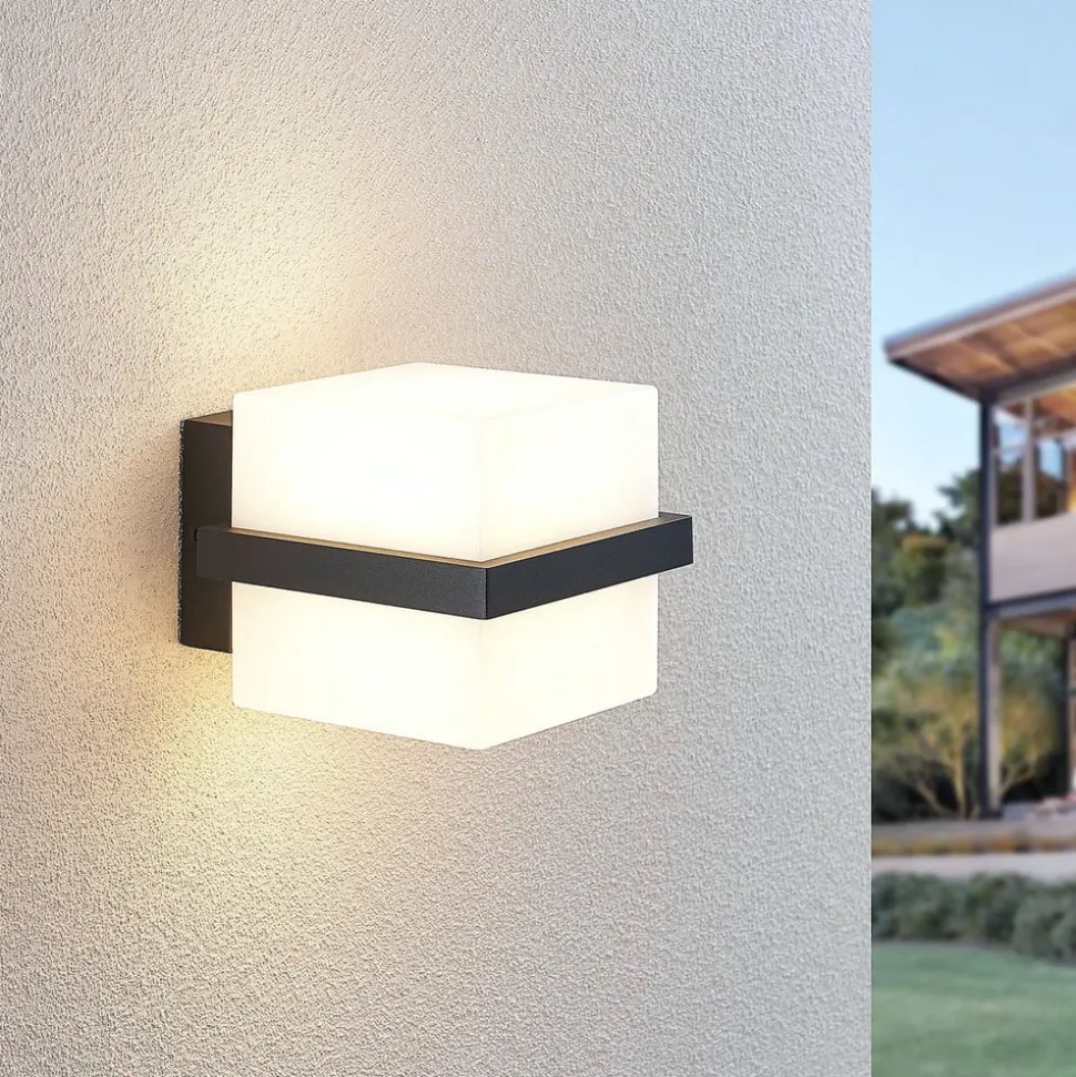 Udendørs LED-væglampe Auron, terningformet