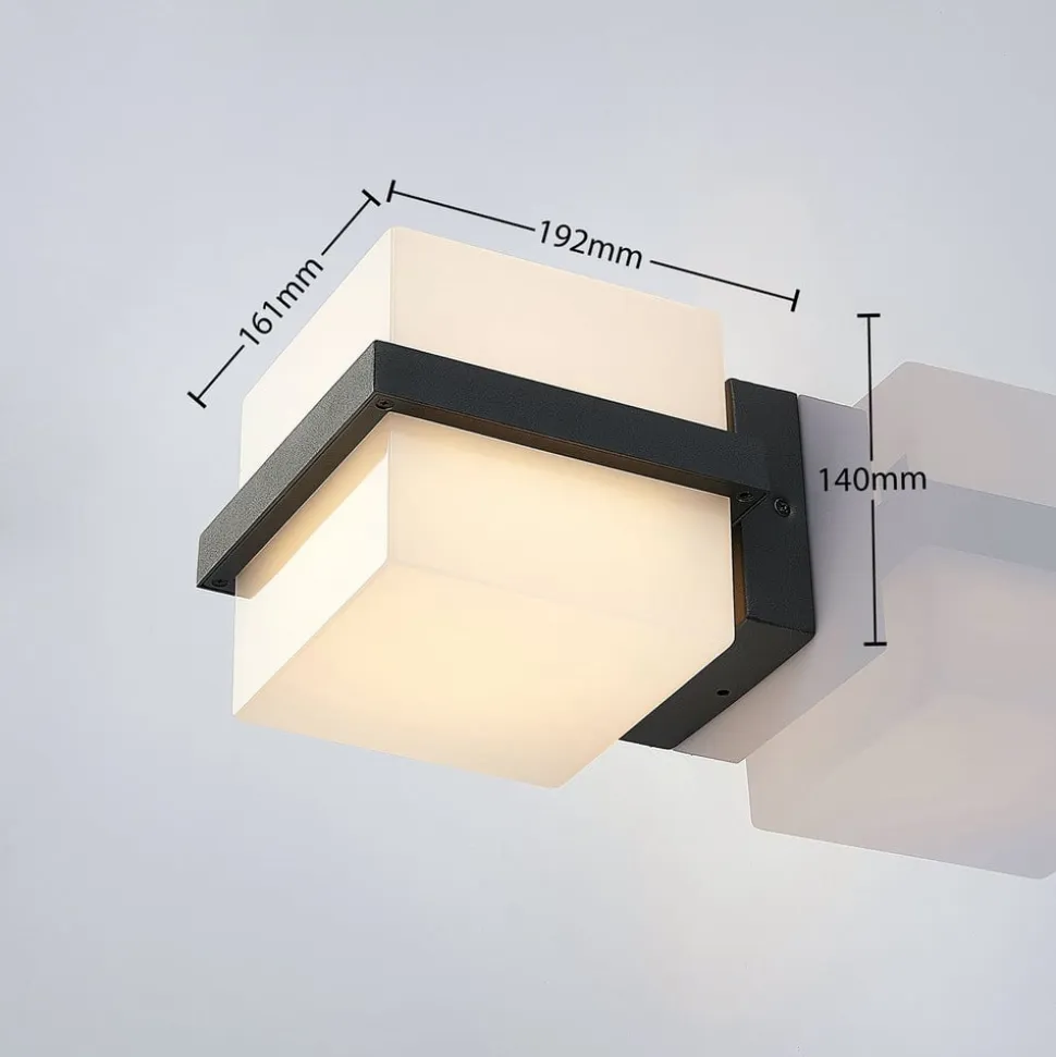 Udendørs LED-væglampe Auron, terningformet