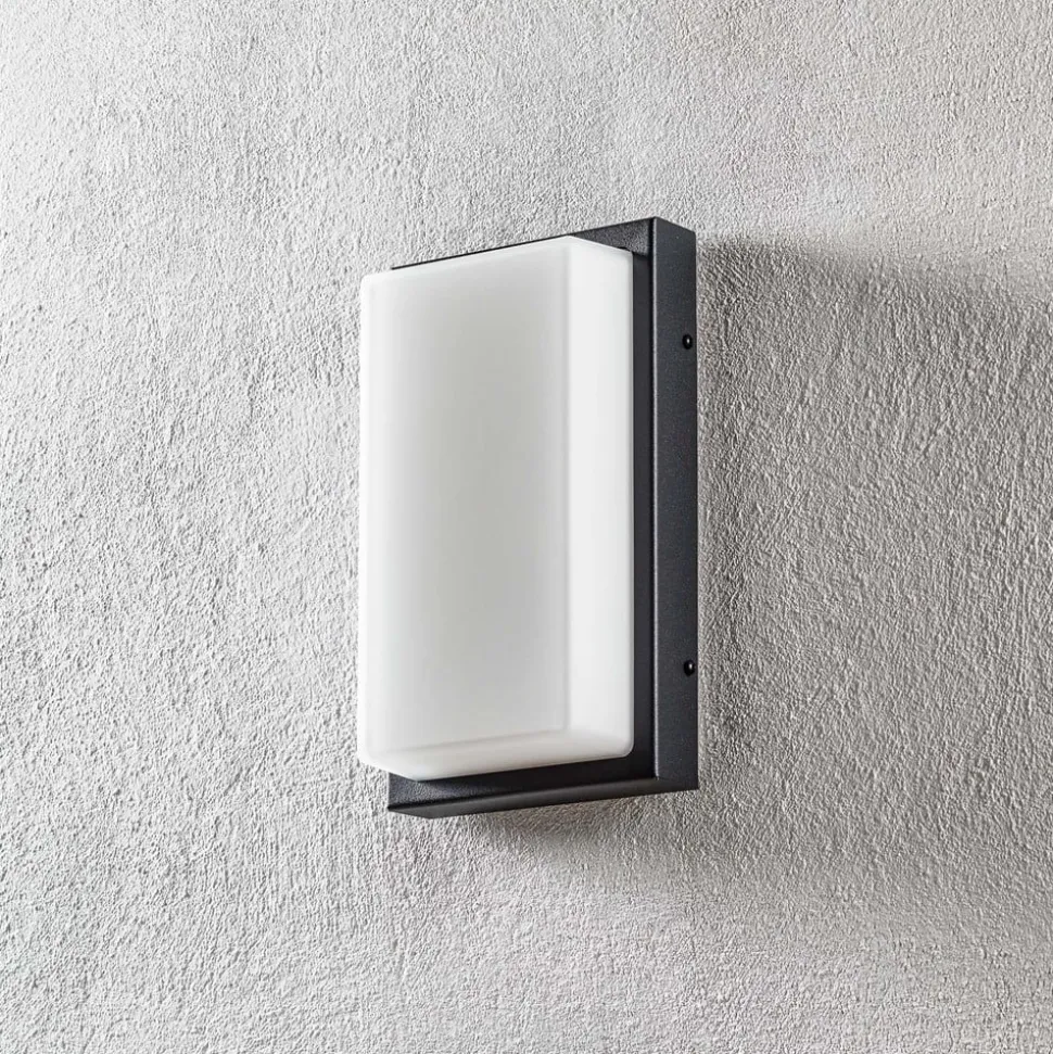 Udendørs LED-væglampe Babett, stål, glas, sensor