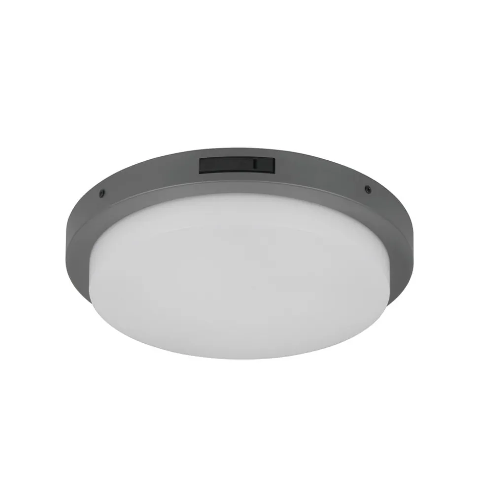 Udendørs LED-væglampe Bermejo, rund, sensor, CCT, antracit