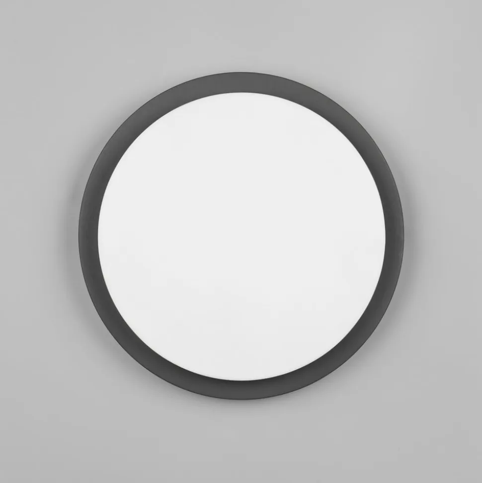 Udendørs LED-væglampe Bermejo, rund, sensor, CCT, antracit