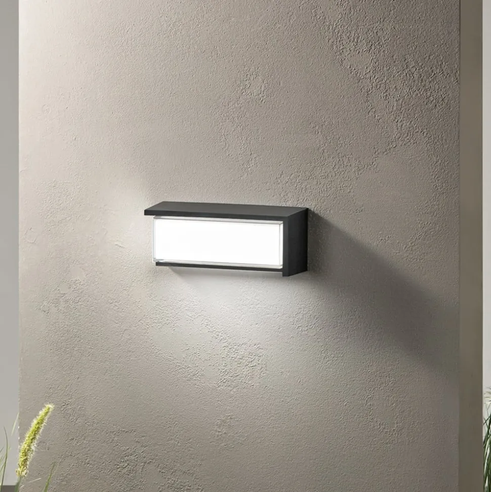 udendørs LED-væglampe BLOCK, sort, 32 cm plast, CCT