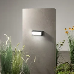 udendørs LED-væglampe BLOCK, sort, 32 cm plast, CCT