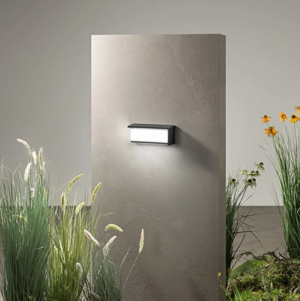 udendørs LED-væglampe BLOCK, sort, 32 cm plast, CCT