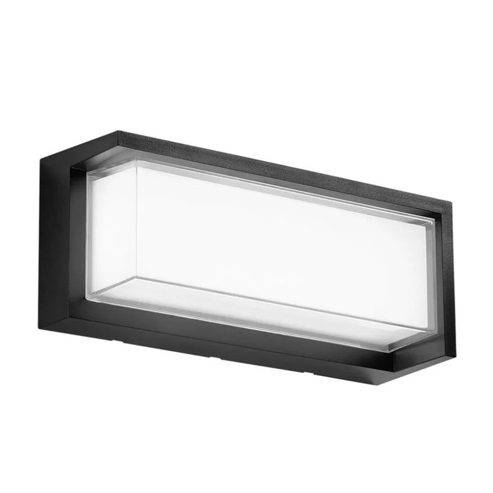 udendørs LED-væglampe BLOCK, sort, 32 cm plast, CCT