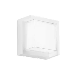 udendørs LED-væglampe BLOCK, hvid, bredde 16 cm plast, CCT