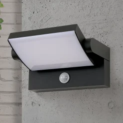 Udendørs LED-væglampe Ginger, sensor, antracit, IP54