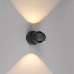 Udendørs LED-væglampe, grafit, op & ned, CCT, dæmpbar, aluminium