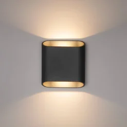 Udendørs LED-væglampe, grafit, op & ned, CCT, dæmpbar, aluminium