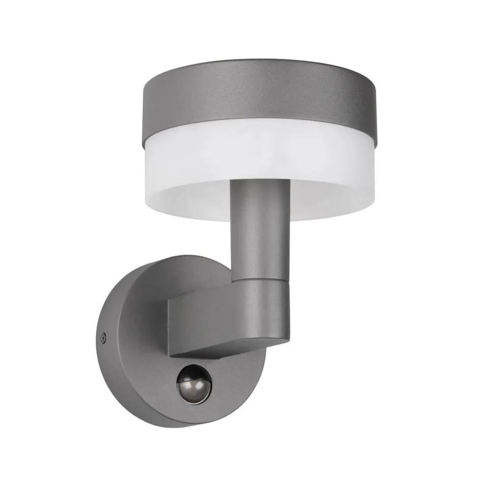 Udendørs LED-væglampe Mackenzie Sensor antracit, trykstøbt aluminium