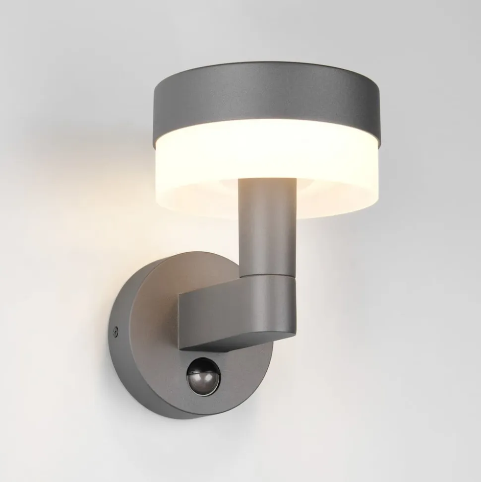 Udendørs LED-væglampe Mackenzie Sensor antracit, trykstøbt aluminium