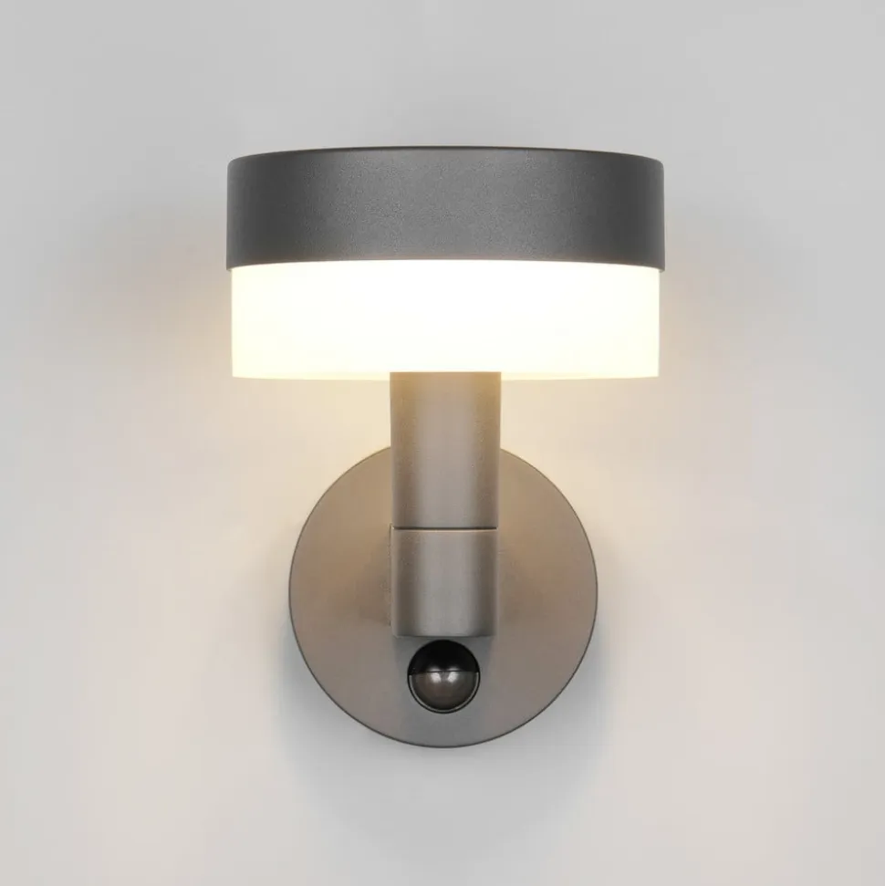 Udendørs LED-væglampe Mackenzie Sensor antracit, trykstøbt aluminium