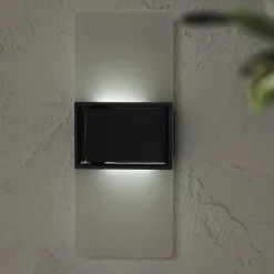 Udendørs LED-væglampe Wally, 20x8 cm hvid frostet CCT
